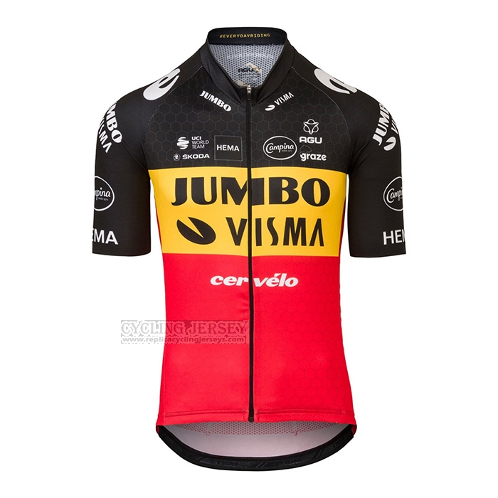 2022 Cycling Jersey Jumbo Visma Black Yellow Red Short Sleeve and Bib ...