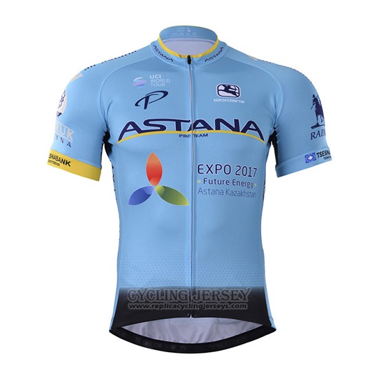 2017 Cycling Jersey Astana Blue Short Sleeve and Bib Short Replica